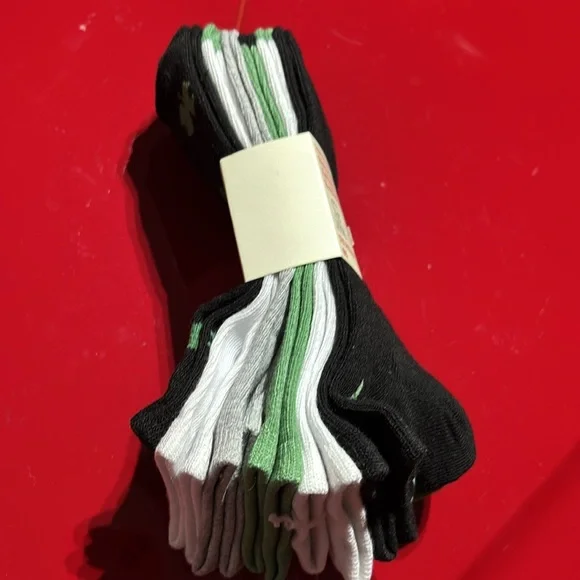 Lucky Brand 6pr clover socks set ankle peds quarter NEW solid color block - Picture 2 of 4